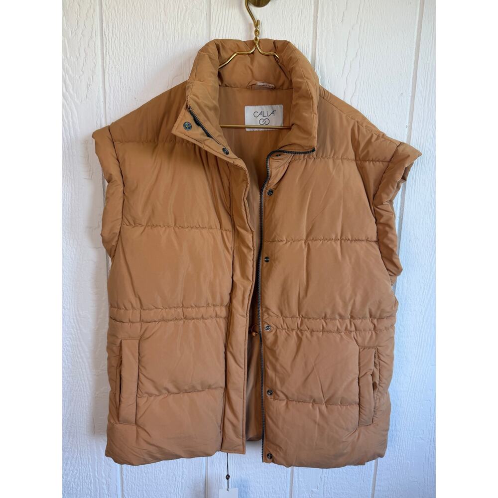 NWT CALIA Womens Puffer Vest Teal S/M Bisquit - Picture 3 of 8